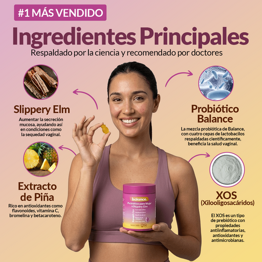 Slippery Elm Gummies Probiótico para Mujeres