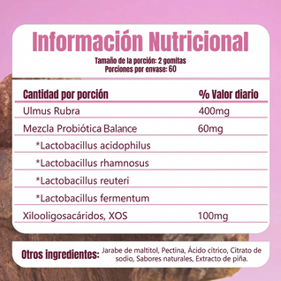 Slippery Elm Gummies Probiótico para Mujeres