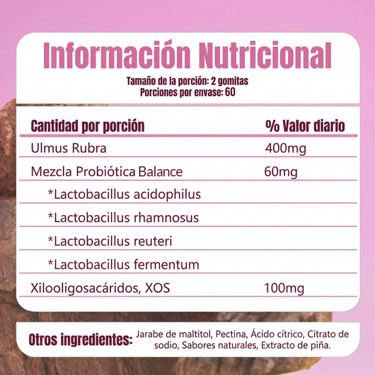 Slippery Elm Gummies Probiótico para Mujeres